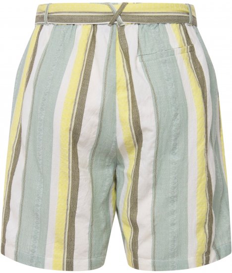 Ulla Popken Striped Wide Leg Elastic Waistband Shorts White - Jeans & Hosen in Großen Größen – Plus Size - 