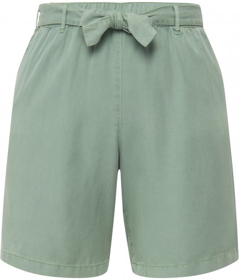 Ulla Popken Tie Belt Lyocell Shorts Moss Green - Jeans & Hosen in Großen Größen – Plus Size - 