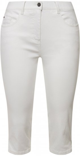Ulla Popken Basic Capri Sarah Fit Jeans Snow White - Jeans & Hosen in Großen Größen – Plus Size - 