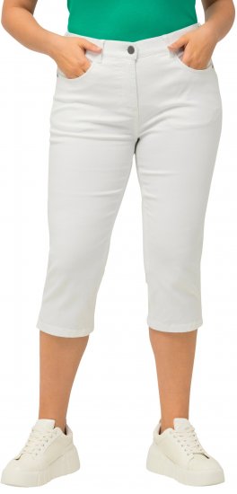 Ulla Popken Basic Capri Sarah Fit Jeans Snow White - Jeans & Hosen in Großen Größen – Plus Size - 