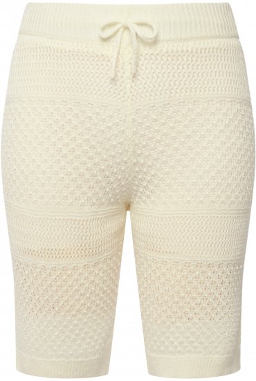 Ulla Popken Crochet Bermuda Layered Look Shorts White - Jeans & Hosen in Großen Größen – Plus Size - 