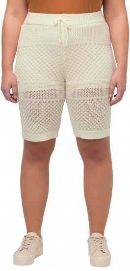 Ulla Popken Crochet Bermuda Layered Look Shorts White - Jeans & Hosen in Großen Größen – Plus Size - 