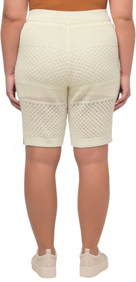 Ulla Popken Crochet Bermuda Layered Look Shorts White - Jeans & Hosen in Großen Größen – Plus Size - 