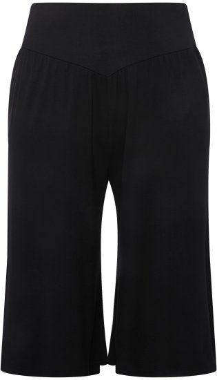 Ulla Popken Wide Leg Flared Bermuda Shorts Black - Jeans & Hosen in Großen Größen – Plus Size - 