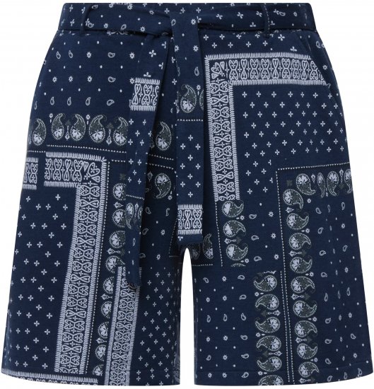 Ulla Popken Paisley Pull On Shorts Blue - Jeans & Hosen in Großen Größen – Plus Size - 
