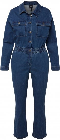 Ulla Popken Denim Boiler Suit Blue Denim - Jeans & Hosen in Großen Größen – Plus Size - 
