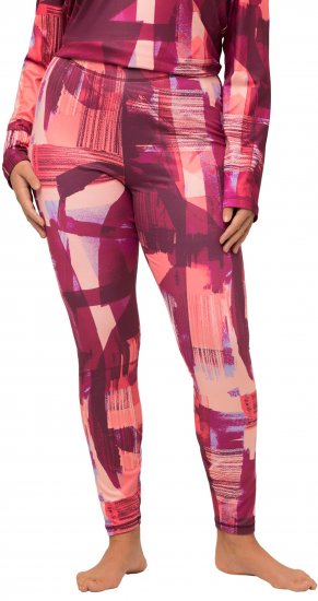 Ulla Popken Abstract Print Ski Leggings Red - Jeans & Hosen in Großen Größen – Plus Size - 
