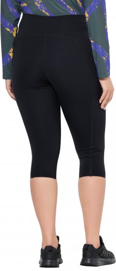 Ulla Popken Cropped Sports Leggings Black - Jeans & Hosen in Großen Größen – Plus Size - 