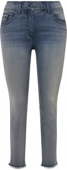 Ulla Popken Fringed Hem Stretch Fit Jeans Blue Denim - Jeans & Hosen in Großen Größen – Plus Size - 