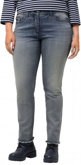 Ulla Popken Fringed Hem Stretch Fit Jeans Blue Denim - Jeans & Hosen in Großen Größen – Plus Size - 