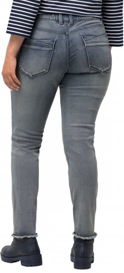 Ulla Popken Fringed Hem Stretch Fit Jeans Blue Denim - Jeans & Hosen in Großen Größen – Plus Size - 
