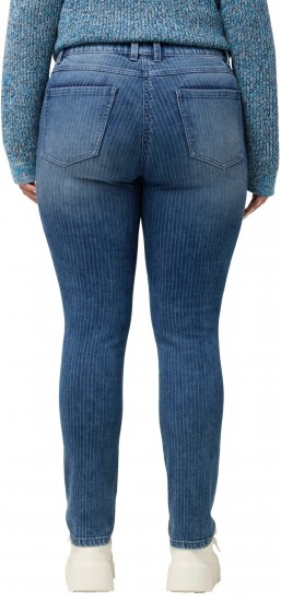 Ulla Popken Textured Stripe Sarah Slim Fit Jeans Blue - Jeans & Hosen in Großen Größen – Plus Size - 