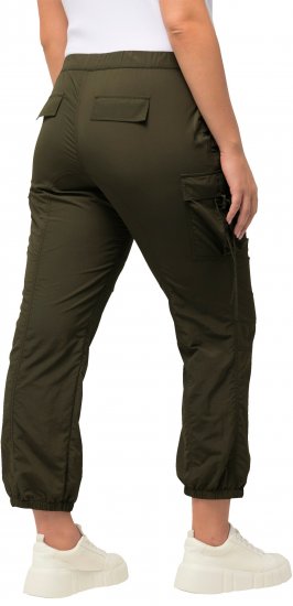 Ulla Popken Elastic Waist Cargo Pants Olives Grey - Jeans & Hosen in Großen Größen – Plus Size - 