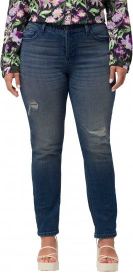 Ulla Popken Sammy Destroy 5 Pocket Jeans Blue Denim - Jeans & Hosen in Großen Größen – Plus Size - 