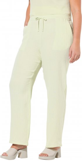 Ulla Popken Muslin Pull On Pants Green - Jeans & Hosen in Großen Größen – Plus Size - 