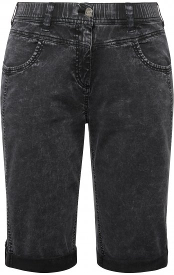 Ulla Popken Denim Acid Wash Bermuda Shorts Black - Jeans & Hosen in Großen Größen – Plus Size - 