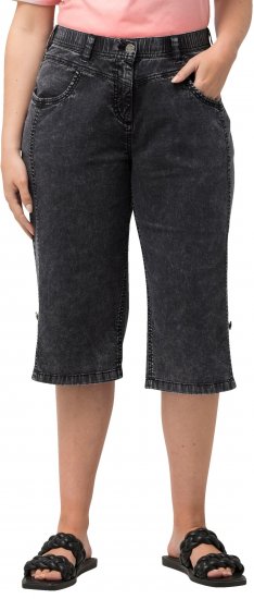 Ulla Popken Denim Acid Wash Bermuda Shorts Black - Jeans & Hosen in Großen Größen – Plus Size - 