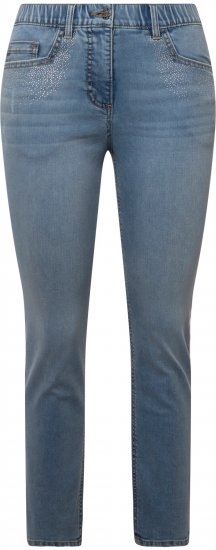 Ulla Popken Rhinestone Detail Stretch Fit Skinny Jeans Blue - Jeans & Hosen in Großen Größen – Plus Size - 