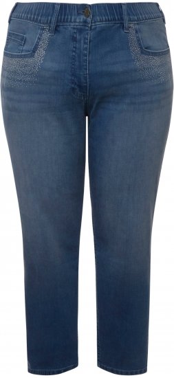 Ulla Popken Rhinestone Detail Stretch Fit Skinny Jeans Blue Denim - Jeans & Hosen in Großen Größen – Plus Size - 