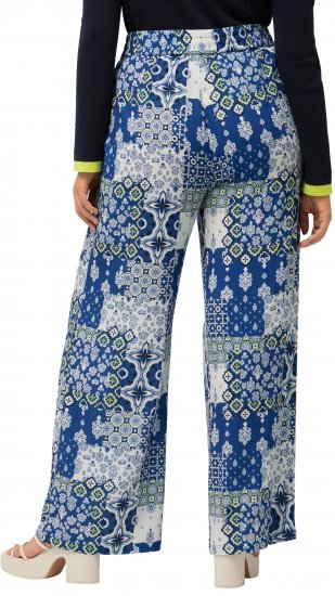 Ulla Popken Paisley Straight Leg Pull On Pants Blue - Jeans & Hosen in Großen Größen – Plus Size - 