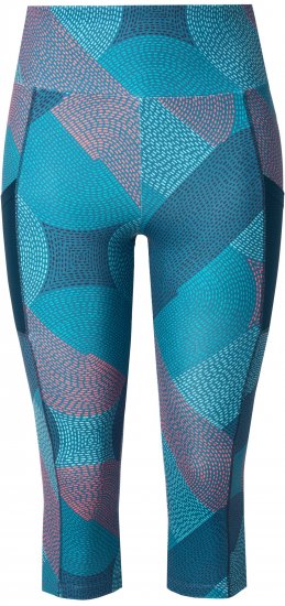 Ulla Popken Quick Dry Cropped Geometric Print Leggings Blue - Jacken - 