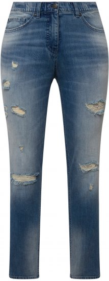 Ulla Popken Distressed Stretch Fit Sarah Jeans Blue - Jeans & Hosen in Großen Größen – Plus Size - 