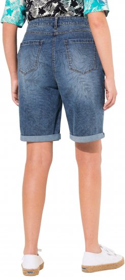 Ulla Popken Palm Print Denim Bermuda Shorts Blue Denim - Jeans & Hosen in Großen Größen – Plus Size - 