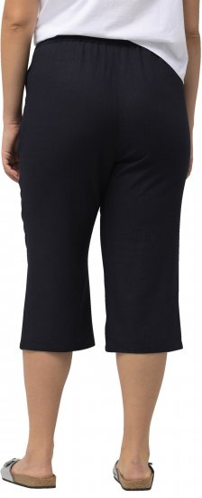 Ulla Popken Cropped Linen Blend Elastic Waist Pants Navy - Jeans & Hosen in Großen Größen – Plus Size - 