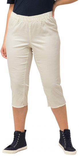 Ulla Popken Stretch Fit Raw Hem Capris Snow White - Jeans & Hosen in Großen Größen – Plus Size - 