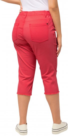 Ulla Popken Stretch Fit Raw Hem Capris Dark Coral - Jeans & Hosen in Großen Größen – Plus Size - 