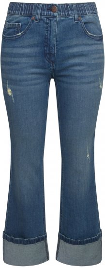 Ulla Popken Wide Cuff Stretch Fit Jeans Blue Denim - Jeans & Hosen in Großen Größen – Plus Size - 
