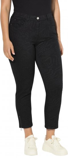Ulla Popken Animal Print Stretch Fit Jeans Black - Jeans & Hosen in Großen Größen – Plus Size - 