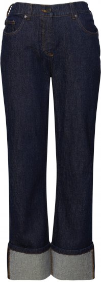 Ulla Popken Turn Up Hem Wide Leg Mary Jeans Grey Denim - Jeans & Hosen in Großen Größen – Plus Size - 