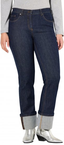 Ulla Popken Turn Up Hem Wide Leg Mary Jeans Grey Denim - Jeans & Hosen in Großen Größen – Plus Size - 