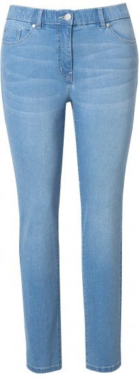 Ulla Popken Rhinestone Detail Stretch Fit Jeans Light Blue Denim - Jeans & Hosen in Großen Größen – Plus Size - 
