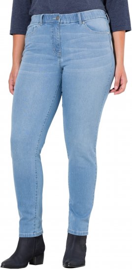 Ulla Popken Rhinestone Detail Stretch Fit Jeans Light Blue Denim - Jeans & Hosen in Großen Größen – Plus Size - 