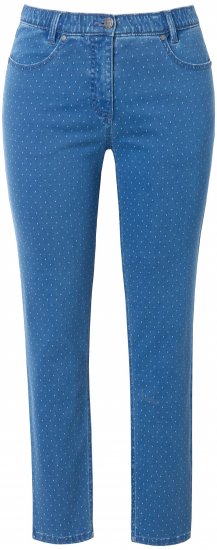 Ulla Popken Polka Dot Stretch Fit Jeans Blue Denim - Jeans & Hosen in Großen Größen – Plus Size - 