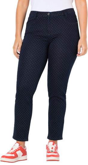 Ulla Popken Polka Dot Stretch Fit Jeans Denim Blue - Jeans & Hosen in Großen Größen – Plus Size - 