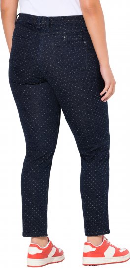 Ulla Popken Polka Dot Stretch Fit Jeans Denim Blue - Jeans & Hosen in Großen Größen – Plus Size - 