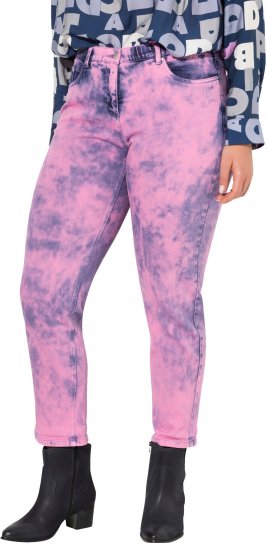 Ulla Popken Color Wash Stretch Fit Boyfriend Jeans Bold Pink - Jeans & Hosen in Großen Größen – Plus Size - 