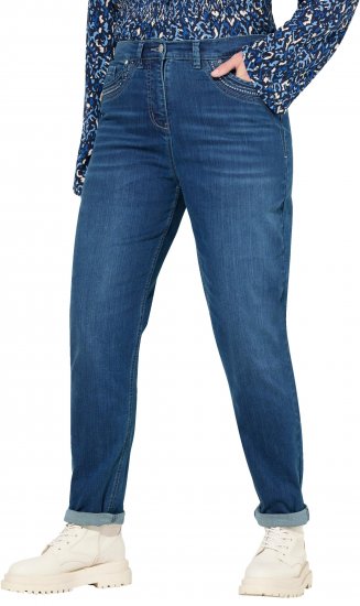 Ulla Popken Rivet Detail Mom Jeans Blue - Jeans & Hosen in Großen Größen – Plus Size - 