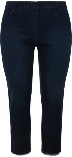 Ulla Popken Cropped Raw Hem Jeggings Denim Blue - Jeans & Hosen in Großen Größen – Plus Size - 