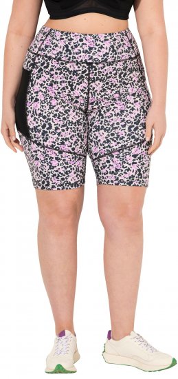 Ulla Popken Leopard Print Quick Drying Shorts Black - Jeans & Hosen in Großen Größen – Plus Size - 