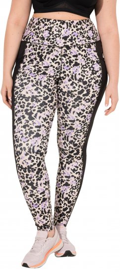 Ulla Popken Leopard Print Quick Drying Leggings Black - Jeans & Hosen in Großen Größen – Plus Size - 