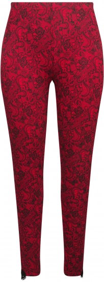 Ulla Popken Lace Print Leggings Red - Jeans & Hosen in Großen Größen – Plus Size - 