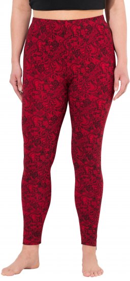 Ulla Popken Lace Print Leggings Red - Jeans & Hosen in Großen Größen – Plus Size - 