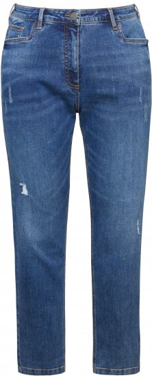 Ulla Popken Lightly Distressed Boyfriend Jeans Blue - Jeans & Hosen in Großen Größen – Plus Size - 