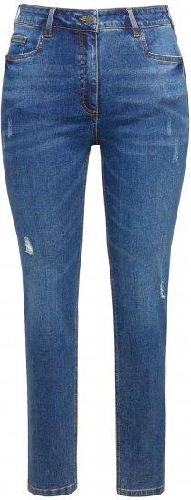 Ulla Popken Lightly Distressed Slim Leg Jeans Blue - Jeans & Hosen in Großen Größen – Plus Size - 