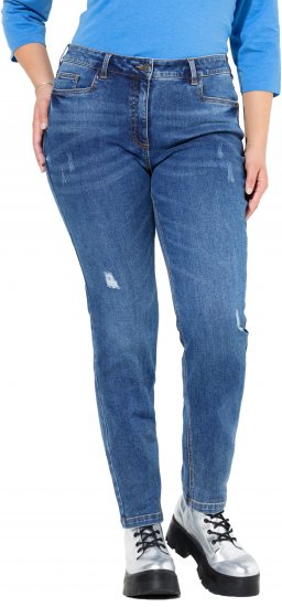 Ulla Popken Lightly Distressed Slim Leg Jeans Blue - Jeans & Hosen in Großen Größen – Plus Size - 