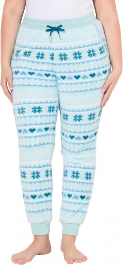 Ulla Popken Alpine Striped Plush Loungewear Pants Blue - Jeans & Hosen in Großen Größen – Plus Size - 